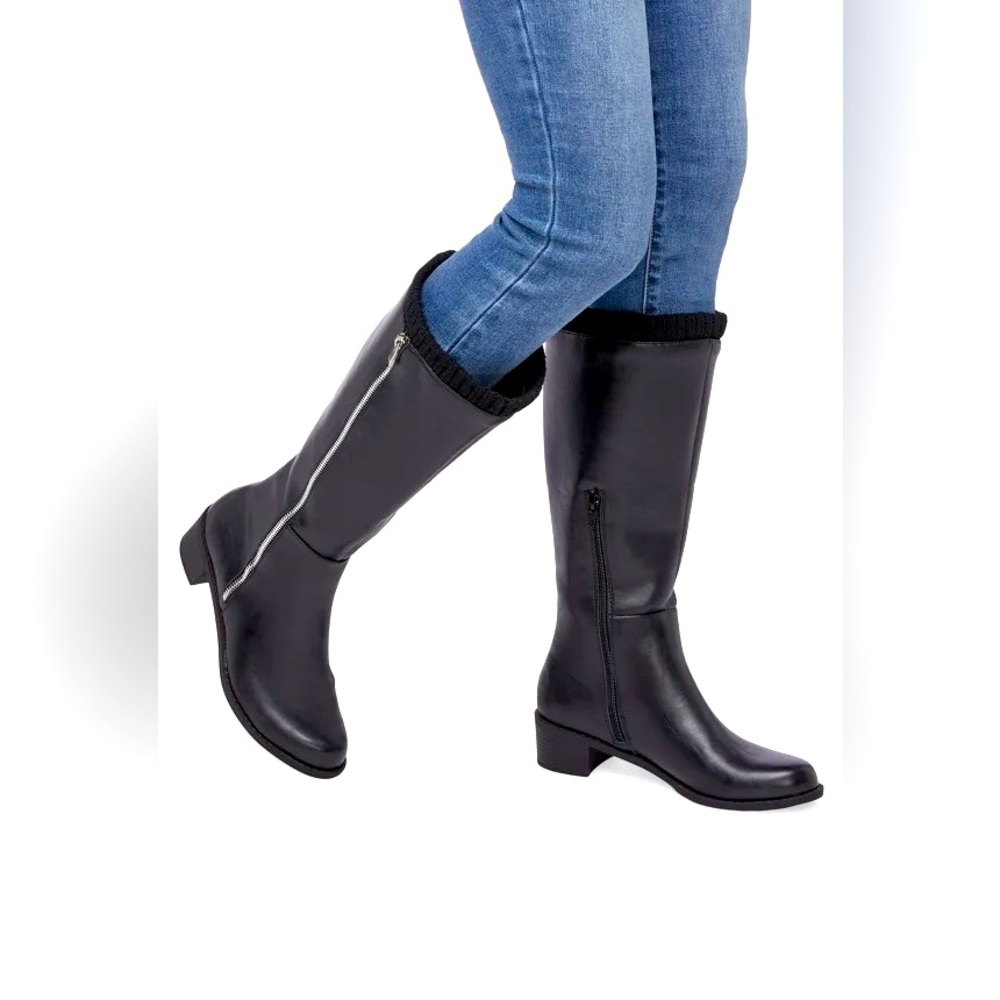 JustFab Remy Zip Tall Boots, Black - NWT